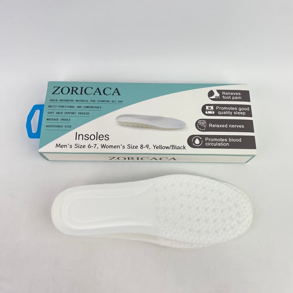ZORICACA Insoles,Odor Control Summer Pure Cotton Terry Cloth Shoe Insoles,Absorbs Sweat & Controls Odor Ideal for Wear Without Socks,Barefoot Shoe Inserts