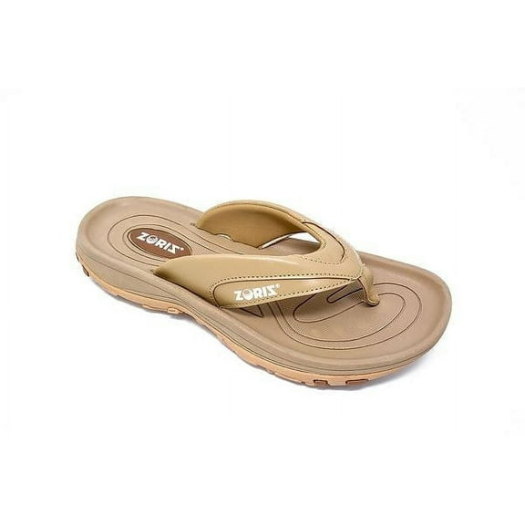 ZORIZ Golf Sandals for Women and Men, Golf Thong Flip Flops With Removable Soft Spikes, Golf Footwear With Deeper Heel Cup and Higher Sidewalls for Secure Comfort, Tan, Men’s 14