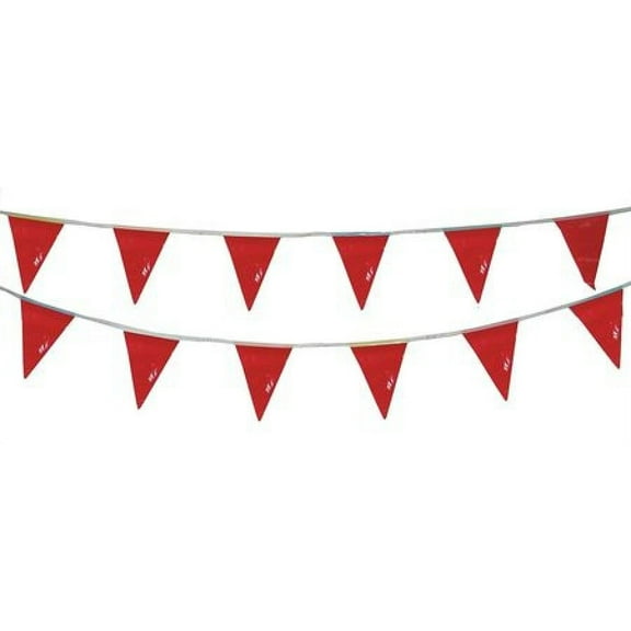 ZORO SELECT 1EKR5 Pennants,Vinyl,Red,60 ft.