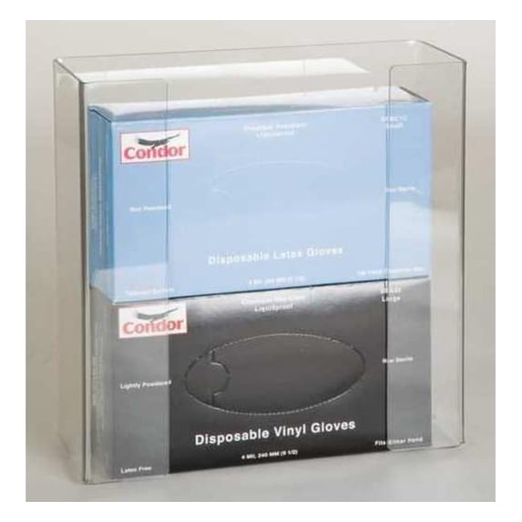 Glove Dispenser, PETG, Holds (2) Boxes ,Clear ,11 in H x 11 in W x 4 in D 3RZT2