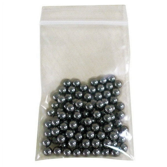 ZORO SELECT 6GGN9 Reclosable Poly Bag Zipper Seal 5" x 3", 4 mil, Clear, Pk100, Features: Standard