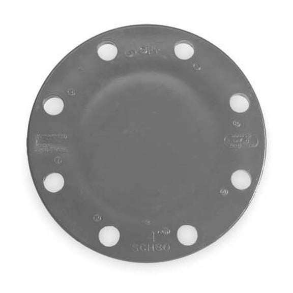 ZORO SELECT 9853-015 CPVC Blind Flange, Schedule 80, 1-1/2" Pipe Size, Flanged