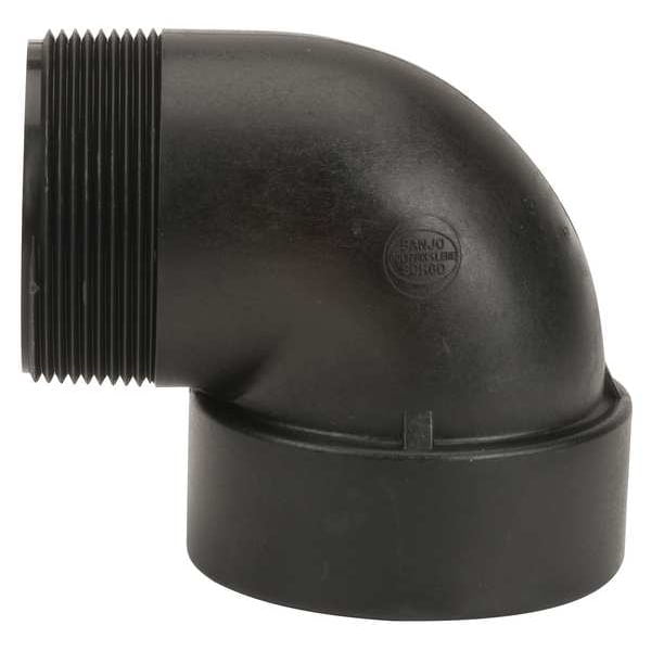 Black Polypropylene 3" 90-Degree Street Elbow