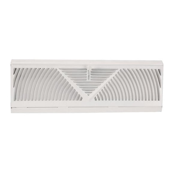 ZORO SELECT White Steel Louvered White 18 x 4.5 inch Baseboard Heating and Cooling Register