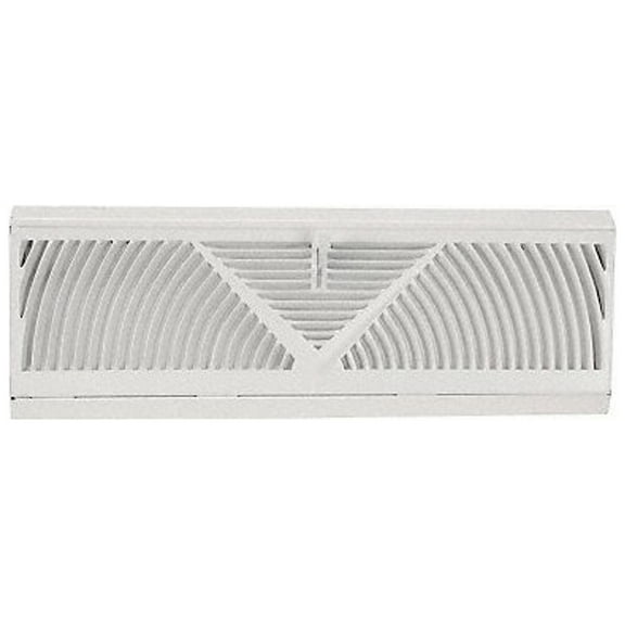 ZORO SELECT White Steel Louvered White 18 x 4.5 inch Baseboard Heating and Cooling Register