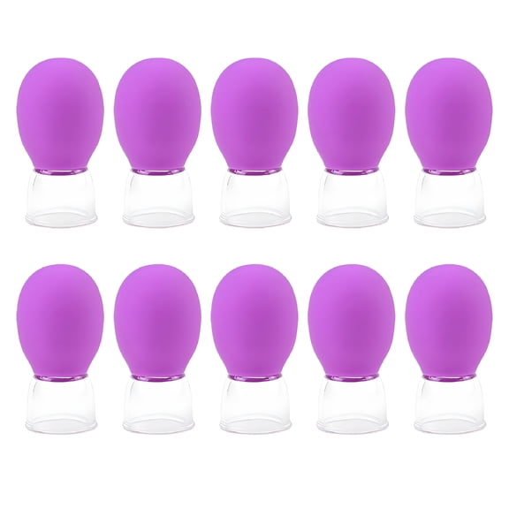 ZORVENA 10Pcs Glass Cupping Set Facials Cupping Cups Glass Silicone Cups Vacuum Suction for Face Skin Back Arm Shoulder Muscle Facial Cupping Set