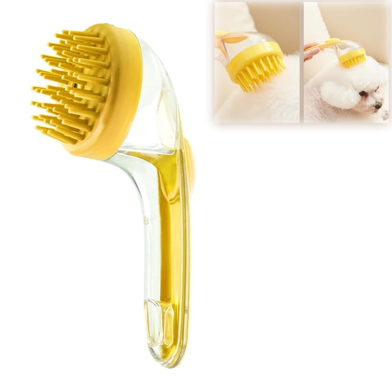 ZORVEX 2-in-1 Dog Bath Brush with Shampoo Dispenser , Dual-Action Pet Grooming Brush for Long/Short Hair Dogs & Cats , Massage Wash Tool for Stress-Free Bathing & Shedding Control