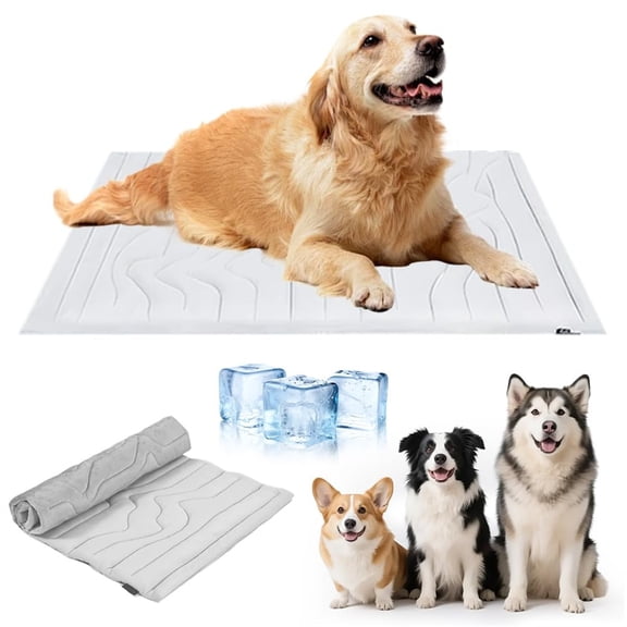 ZORVEX Dog Cooling Mat, 40" x 27" Medium, Cooling Pad Waterproof, Pet Cool Mats for Dogs and Cats use in Crate, Tunk, Camping, Outdoors, Portable, Machine Washable, Durable, Pebble Gray