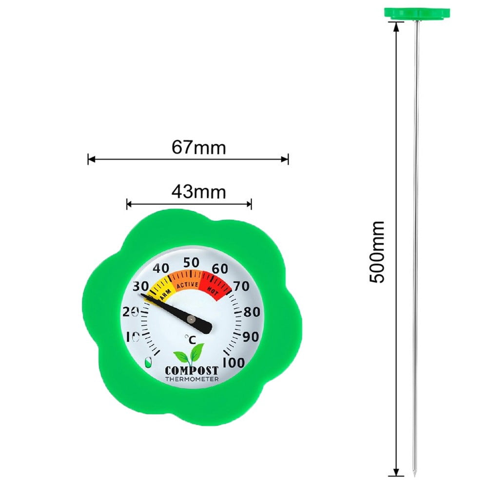 ZORVIK Flower Compost Thermometer with Silicone Guard Soil Thermometer ...