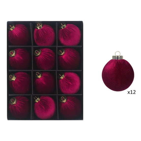 ZORVINEX Christmas Ball Ornaments Set of 12 – Elegant Solid Color Xmas Tree Baubles, Festive Holiday Decor and Wreath Ornament for Celebrations and Parties,Wine
