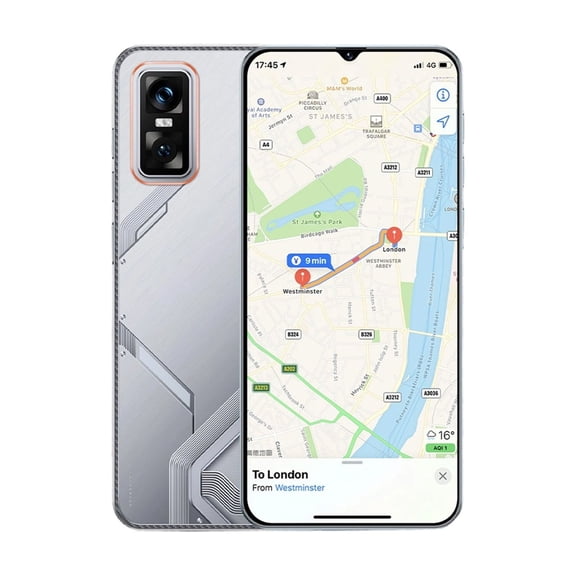 ZORVINEX Dual‑SIM Unlocked Android Smartphone, Fast‑running Processor, Facial Recognition And High‑definition Camera With Matching Daily‑use Accessories,Silver