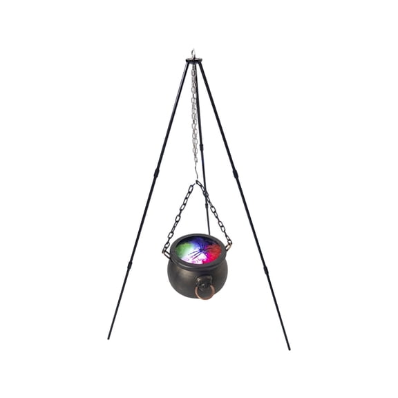 ZORVINEX LED Mist‑Effect Witch Cauldron Set with Stand, Sound Spooky Halloween Decor, Fog‑Producing Magical Pot Ornament for Home Mantel Party Scene Layout Multicolor