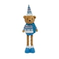 thumbnail image 1 of ZORVINEX Retractable Leg Christmas Bear Decor Stretchable Standing Bear Stuffed Figurine Holiday Plush Ornament For Fireplace Shelf Tabletop Home Party Decoration,Multicolor B, 1 of 7