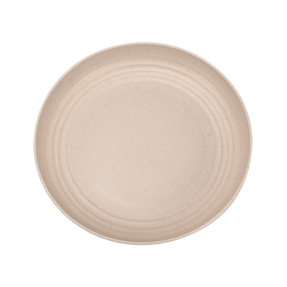 ZORVINEX Reusable Plastic Dinner Plates - Eco-Friendly Wheat Straw Snack Trays, Lightweight and Shatterproof for Parties, Camping, and Home Use, Dishwasher & Microwave Safe Beige