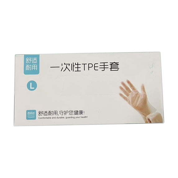 ZORVINEX Thickened Food‑grade TPE Disposable Gloves, Oil‑proof Water‑resistant Non‑slip Protective Gloves Safe For Sensitive Skin, Ideal For Kitchen Daily Operation,Clear