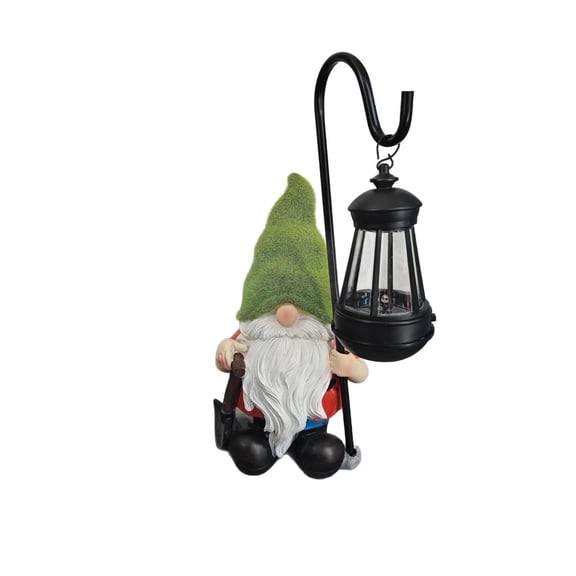 ZORVINEX Weatherresistant Resin Gnome Garden Figurine, Solarpowered Hanginglight Ornament With Flocked Headwear For Yard And Festive Outdoor Arrangement,Multicolor