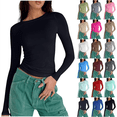 thumbnail image 1 of ZORYEVY Womens Tops Long Sleeve Pullover Slim Lightweight Winter Shirts for Women Crew Neck Solid Color T Shirts, 1 of 6