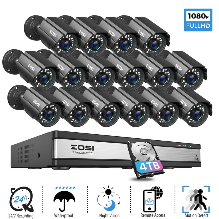 ZOSI 1080p Wired HD Surveillance, Outdoor Security System
