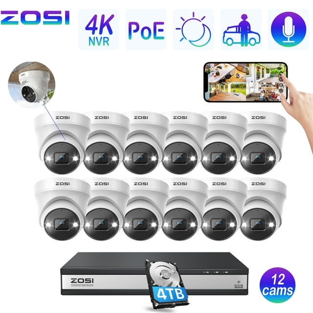 Kit Videosorveglianza ZOSI 5MP PoE - 8 Telecamere Esterno, NVR 16CH 4TB, Visione Notturna A Colori - Foto 7