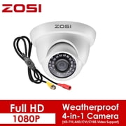 ZOSI 1080P 4 IN 1 CCTV Security Camera Home Outdoor, 2.0MP 1920TVL Hybrid TVI CVI AHD CVBS Security Surveillance Dome Ca
