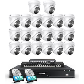 ZOSI 32 Channel 4K PoE Security Camera System, 20-Pack 8MP Spotlight Cameras with Face Person Vehicle Detection, 2-Way Audio, 8TB NVR with HDD for 24/7 Recording