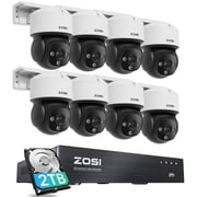 ZOSI 360 View 4K 8CH POE Security Camera System 16CH Expandable with 2TB HDD, 8 x 8MP Wired PoE IP Dome Cameras Outdoor Indoor, AI Human/Vehicle/Face Detection, Two-Way Talk, Auto Tracking