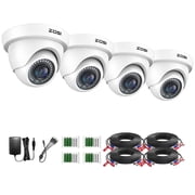 ZOSI 4 Pack 2.0MP HD 1080P HD-TVI Indoor Outdoor Dome Wired Home Security Surveillance CCTV Camera Kit