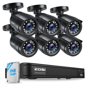 ZOSI 6Pcs Surveillance Bullet Cameras Outdoor Indoor, 5MP 3K Lite CCTV Security Camera System with AI Human Vehicle Detection, 8CH H.265+ DVR , 100ft Night Vision, IP66 Weatherproof, 500GB HDD