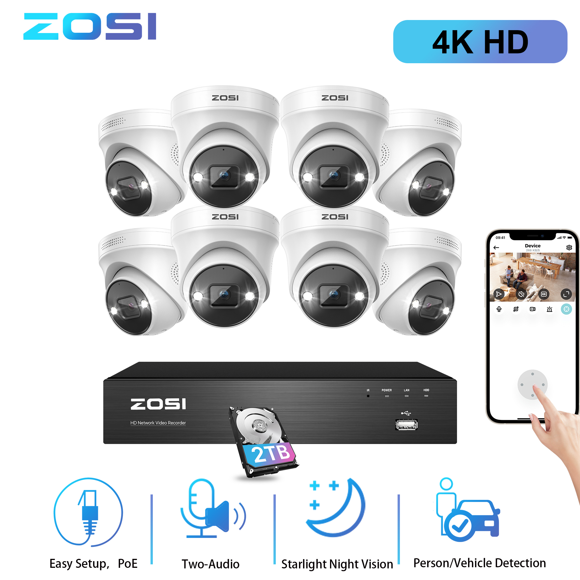 Uniden UC4400 1080P Outdoor Security Cloud System With 5Port PoE