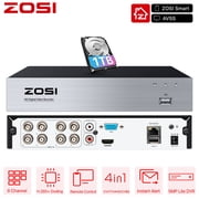 ZOSI 8CH 1080P Surveillance DVR Video Recorders with 1TB Hard Drive Supports 4-in-1 HD-TVI CVI CVBS AHD 960H Security Cameras, Motion Detection, Remote Viewing, Hard Wired