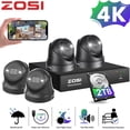 thumbnail image 1 of ZOSI 8CH CCTV PoE Security Camera System Outdoor with 2TB Hard Drive, 4pcs 4K Dome Surveillance Cameras, Two-way Audio, 1 of 9