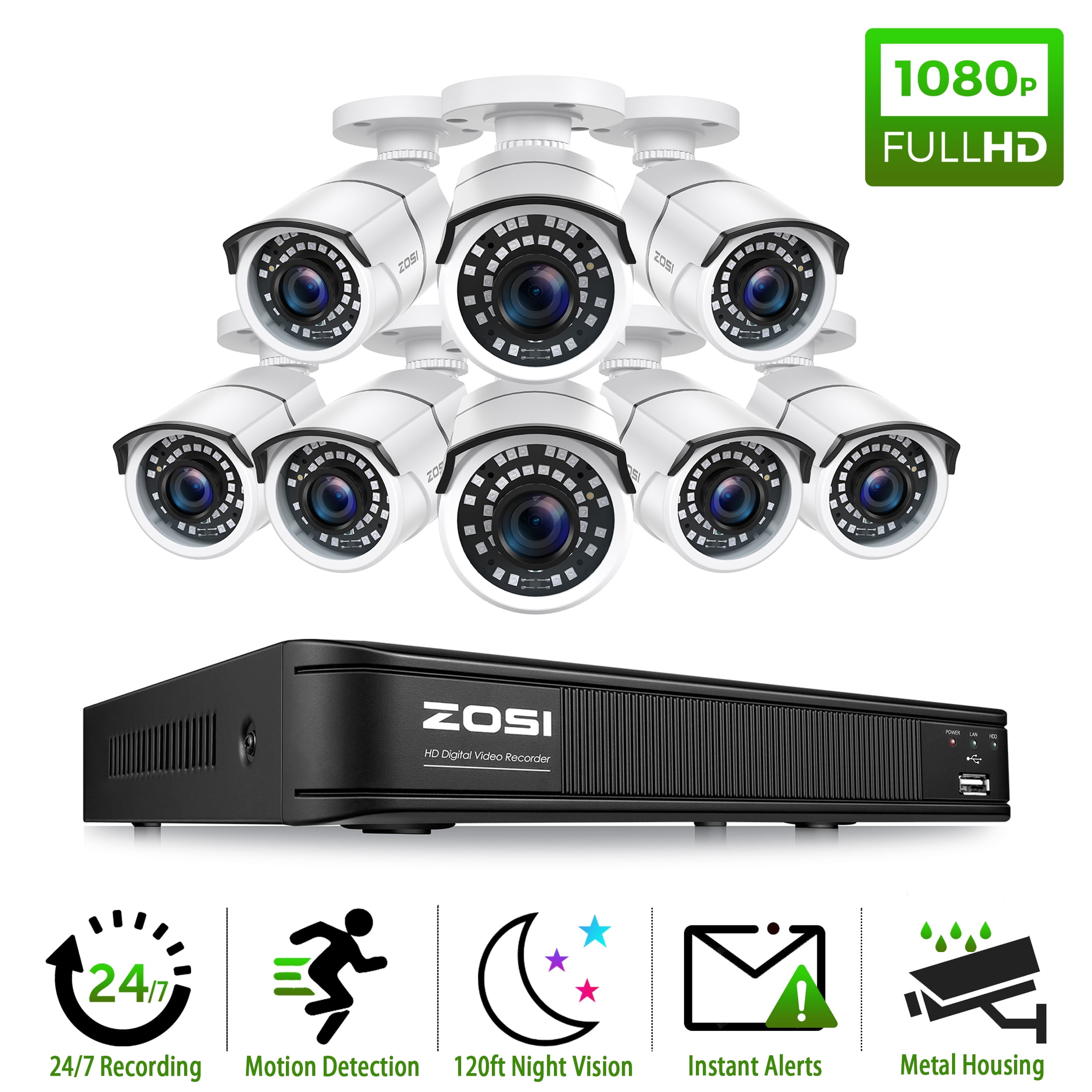 Video surveillance system CCTV Security camera Video recorder 4CH DVR AHD  outdoor Kit Camera 720P 1080N HD night vision 2mp set