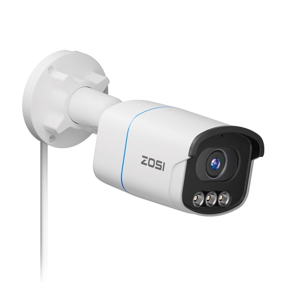ZOSI C186 4K Add on PoE Security Camera with Ethernet Cables,True Color Night Vision,8MP Outdoor Indoor,Person/Vehicle Detection,2-Way Audio,Spotlight Siren,Only Compatible 4K PoE NVR