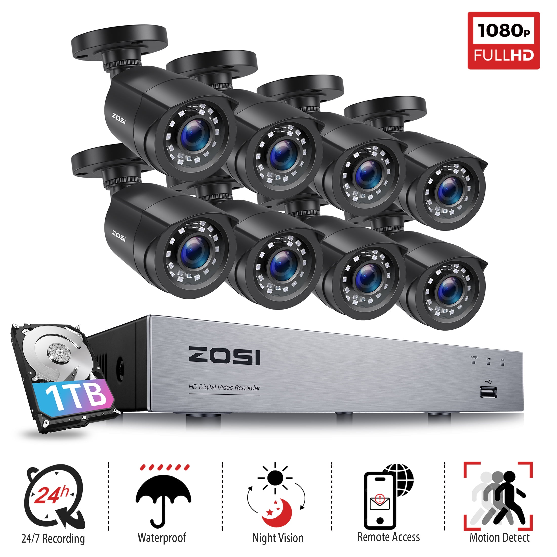 [8CH 4Pcs] H.265+ 2K Security Camera System Outdoor,3MP Home Security  Camera 360°PTZ with 1TB Hard Drive, Person Vehicle Detection, Motion  Alarms