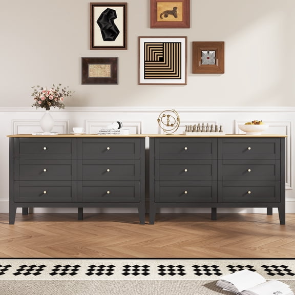 ZOSQUARE 12 Drawer Dresser for Bedroom, Modern Shaker Style White Dresser with Wood Top and Gold Knobs, Minimalist Chest of drawers for Bedroom, Living Room, Hallway