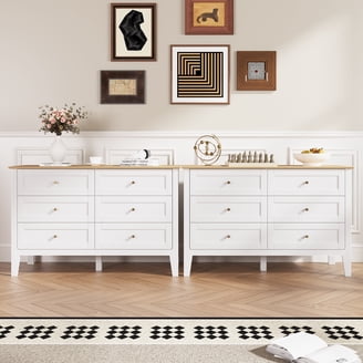 shaker dresser Shaker Solid Wood 6-Drawer Dresser Grain Wood Furniture Color: Natural