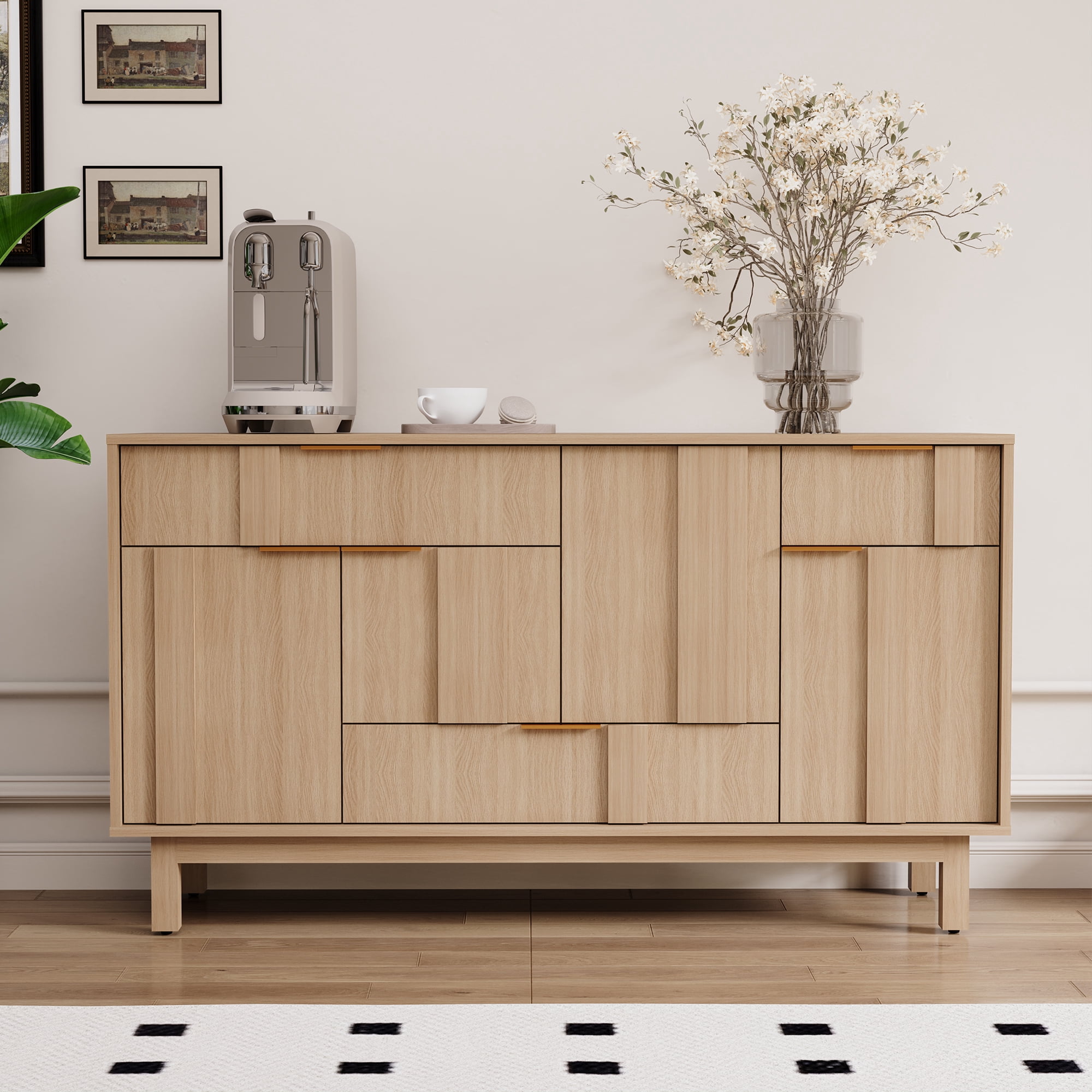ZOSQUARE Modern Sideboard Buffet Cabinet with Multi-Storage ...