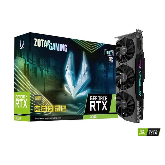 ZOTAC GAMING GeForce RTX 3090 Trinity OC 24GB GDDR6X 384-bit 19.5 Gbps PCIE 4.0 Gaming Graphics Card, IceStorm 2.0 Advanced Cooling, SPECTRA 2.0 RGB Lighting, ZT-A30900J-10P