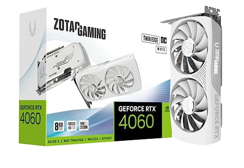 ZOTAC GeForce RTX 4060 8GB Twin OC White, Compact GPU, 17 Gbps