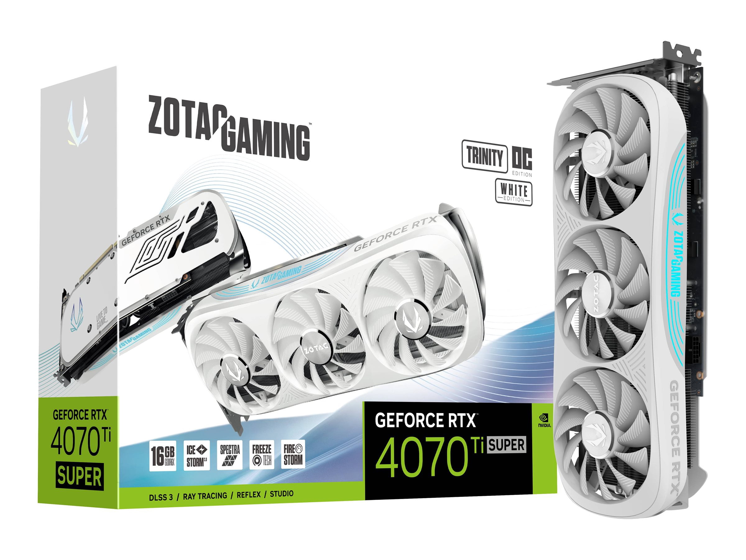 ZOTAC GeForce RTX 4070 Ti Super 16GB 美品 ZOTAC GAMING GeForce RTX 4070 Ti SUPER OC White GPU, 16GB GDDR6X