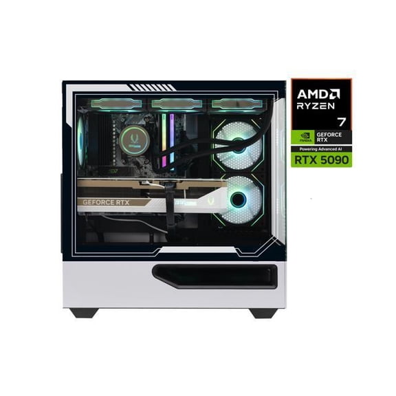 ZOTAC GAMING MEK AI-Enhanced Gaming PC Desktop Computer - NVIDIA GeForce RTX 5090, AMD Ryzen 7 9800X3D Up to 5.2GHz, 32GB DDR5 RGB, 2TB NVME M.2 SSD, 1200W 80+ GOLD PSU, WiFi+BT, Windows 11