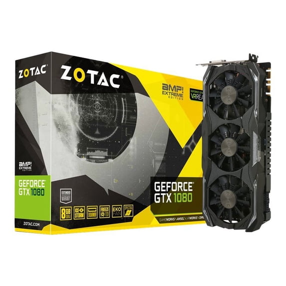 ZOTAC GeForce GTX 1080 - AMP! Extreme Edition - graphics card - GF GTX 1080 - 8 GB GDDR5X - PCIe 3.0 x16 - DVI, HDMI, 3 x DisplayPort