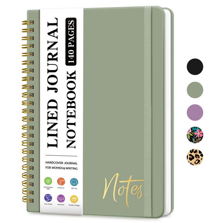 ZOTIA Lined Spiral Journal Notebook for Women, A5 College Ruled