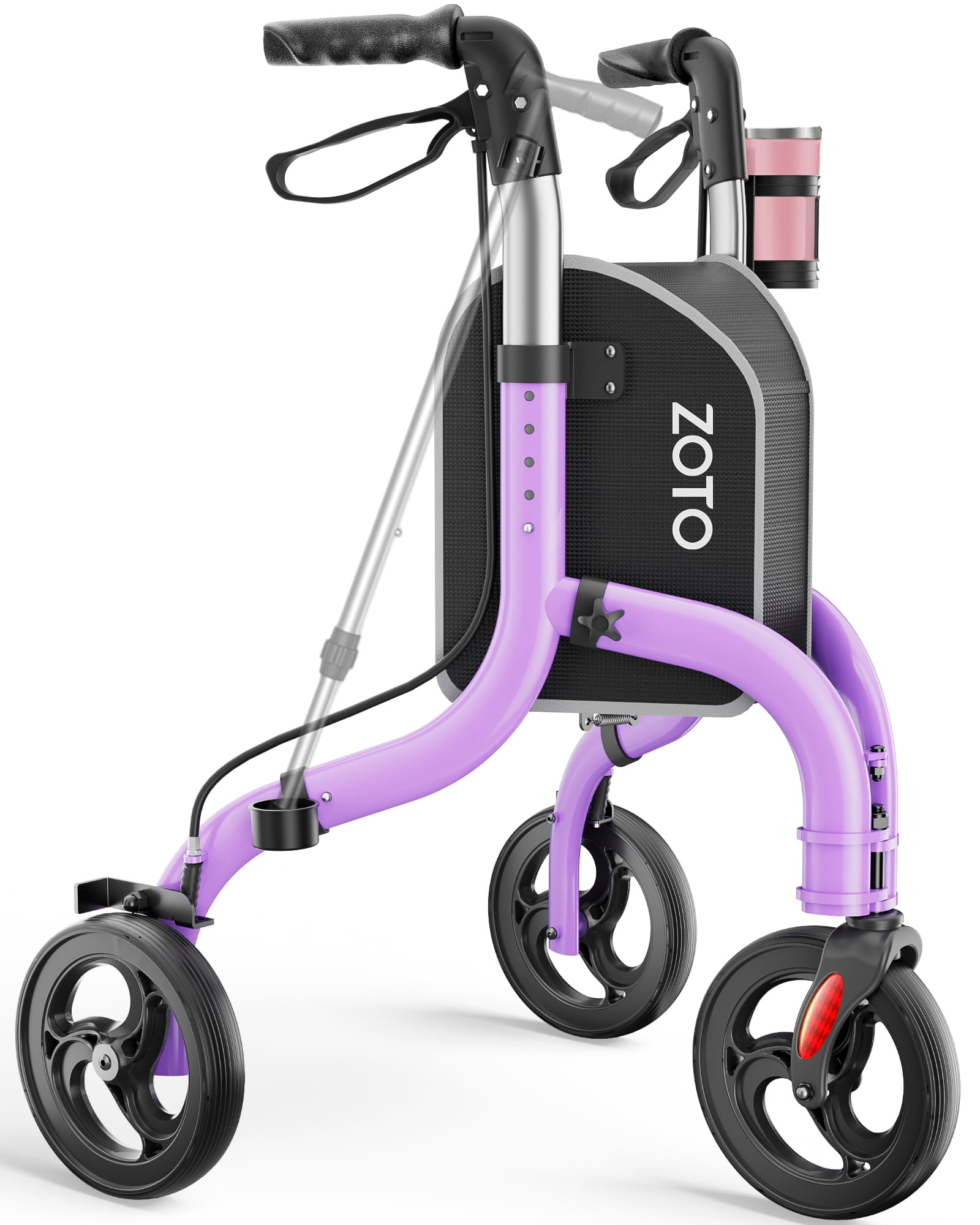 ZOTO Lightweight 3-Wheel Walker for Seniors, Foldable Rollator