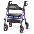 thumbnail image 1 of ZOTO Foldable Rollator Walker with Seat - Height Adjustable Lightweight Rolling Walker for Seniors - Sturdy Reinforced Carbon steel Frame VR2-PU, 1 of 7