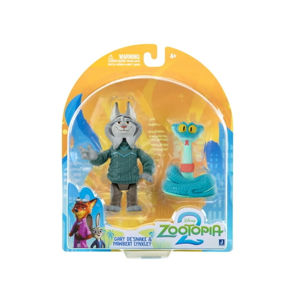 Disneys Zootopia 2 Two Pack - 3 inch Two Figure Pack of Gary DeSnake & Pawbert Lynxley