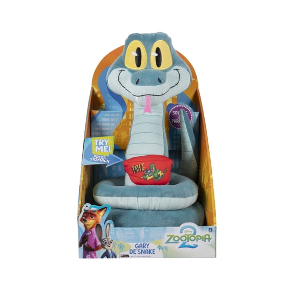 Disneys Zootopia 2 12 inch Feature Plush Gary DeSnake -  Sounds and Phrases - Plush Toys for Kids and Preschoolers