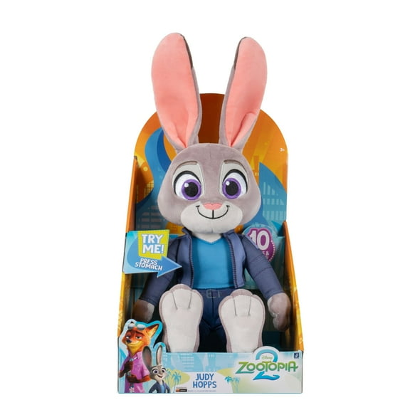 Disneys Zootopia 2 14 inch Feature Plush Judy Hopps - 10+ Sounds and Phrases - Plush Toys for Kids and Preschoolers