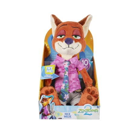 Disney’s Zootopia 2 14 inch Feature Plush Nick Wilde - 10+ Sounds and Phrases - Plush Toys for Kids and Preschoolers
