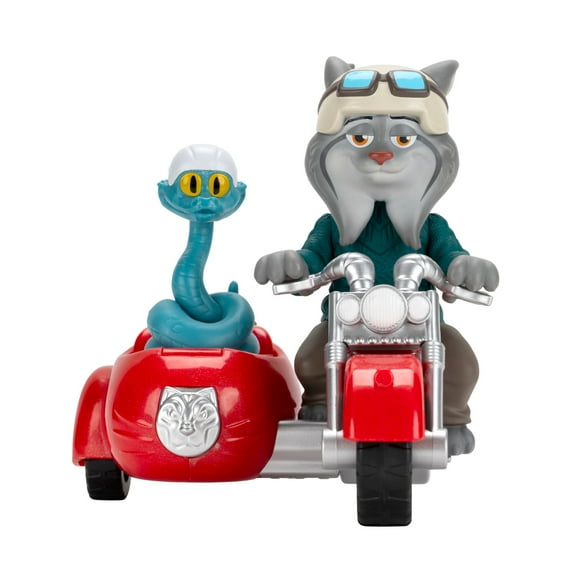 Disneys Zootopia 2 4 inch Vehicle - Pawbert Lynxley & Motorcycle with Gary DeSnake - Movie Toys for Kids and Collectors